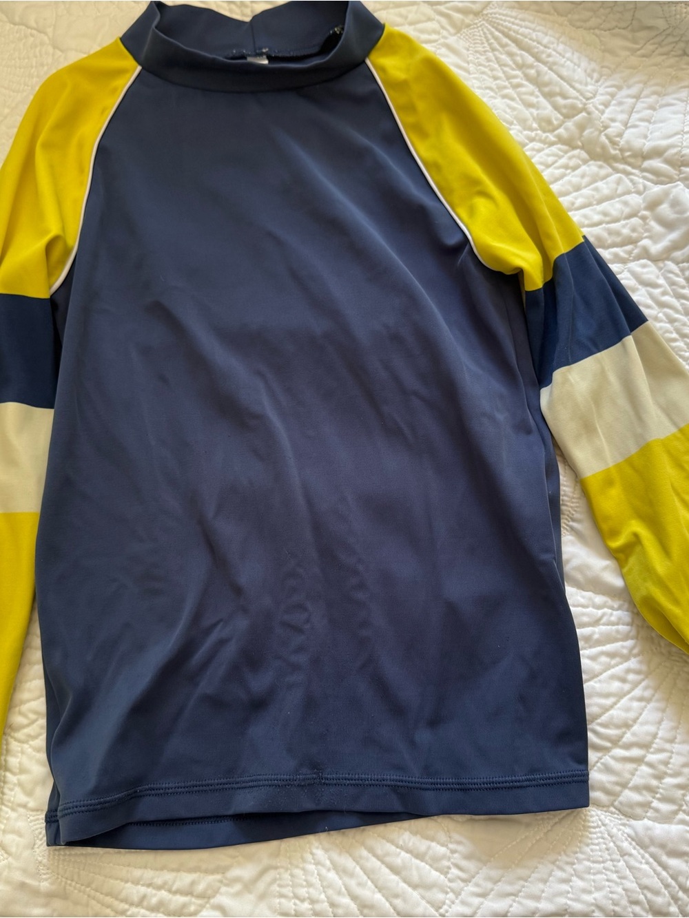 Boden Navy and Yellow UPF 40+ Rash Guard